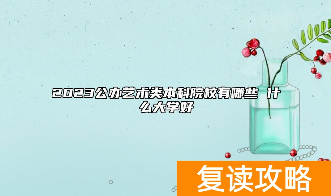 2023公办艺术类本科院校有哪些 什么大学好